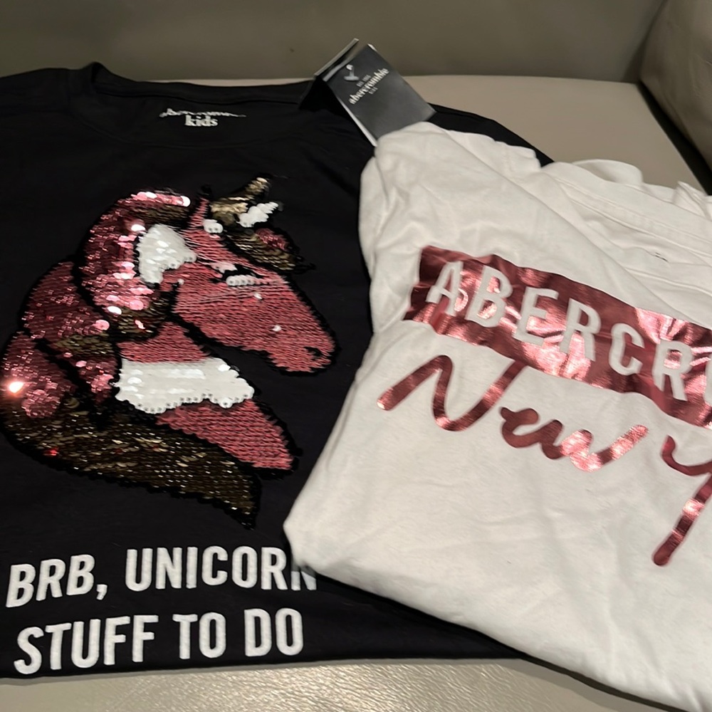 Two cute t shirts Abercrombie size 15/16 kids